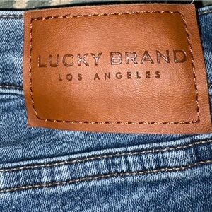 Lucky Brand Blue Denim Jeans with Leather Patch